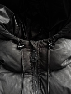 Veste matelassée noire à carreaux Ripstop de haute qualité pour hommes, manteau d'hiver à capuche épais, double fermeture éclair, vente en gros, fabricant OEM - Product Image 5