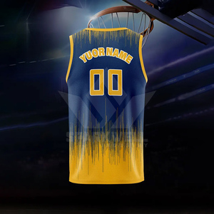เสื้อบาสเก็ตบอลแบบยูนิเซ็กซ์ ผ้าตาข่าย 180 กรัม พิมพ์ลายแบบซับลิเมชั่น แขนกุด คอกลม ระบายอากาศได้ดี โพลีเอสเตอร์ ชุดทีมสำหรับผู้ใหญ่ - Product Image 2