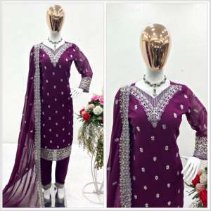Ensemble haut-plazzo pour femmes, tenue de soirée élégante, avec dupatta - Product Image 5