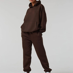 ชุดวอร์มผู้หญิงสีพื้น สตรีทแวร์มาใหม่ ชุดลำลองสำหรับผู้ใหญ่ ผ้าฝ้าย 100% ชุดออกกำลังกายสำหรับผู้หญิง - Product Image 3