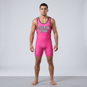 Singlet de Lucha Libre Rosa de Poliéster, Ajuste Personalizado, Elástico en Cuatro Direcciones, Ligero, Transpirable, de Secado Rápido, Duradero, Equipo de MMA de Alta Calidad - Product Image 1