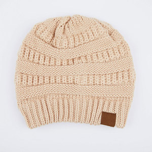 Gorro de Punto Unisex de Poliéster/Algodón, Casual, Invernal, Hecho a Mano, Color Sólido, Bordado 3D, Ajustable para Adultos - Product Image 2