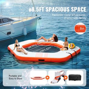 Piattaforma Galleggiante Gonfiabile da 8,5FT con Tappetino Antiscivolo in PVC da 5FT per Piscina e Mare - Product Image 4