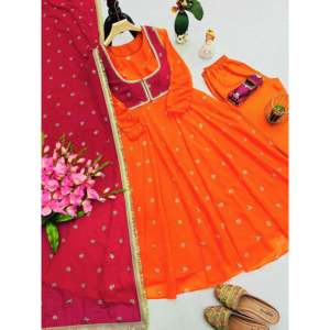 Vestido de Noche Elegante Sai Creation, Vestido de Fiesta en Color Naranja, Talla M, con Bordado y Lentejuelas - Product Image 2