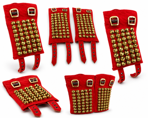 Chevillères en métal plaqué avec clochettes en laiton pour la danse classique traditionnelle Bharatanatyam, Kathak et danse folklorique - Product Image 4