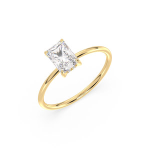 Bague de fiançailles REYES personnalisée en argent sterling 925 avec moissanite taille radiant de 1,04 carat pour femme, bijoux certifiés GRA - Product Image 1