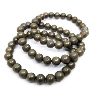 Pulsera Elástica de Pirita Natural de la Mejor Calidad, Feng Shui, Dorada, para Protección, Amor y Riqueza, Regalo de Joyería, Amuleto de la Suerte, en Venta - Product Image 1