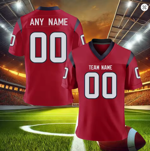 Maillot de football américain rouge personnalisé, maillot de football personnalisé avec nom et numéro de l'équipe, pour fans, hommes, femmes, jeunes, enfants, streetwear - Product Image 6