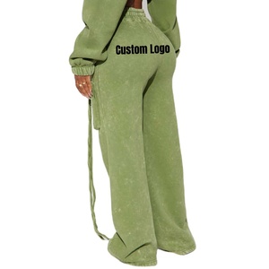 Conjuntos de sudadera y pantalón de gran tamaño para mujer con estilo, sudaderas con capucha de lavado ácido con decoración de cinturón, Tops cortos de otoño e invierno, trajes - Product Image 6