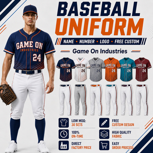Tenue de baseball personnalisée pour hommes, kit complet par sublimation, maillot respirant avec pantalon long – Fabricant - Product Image 1