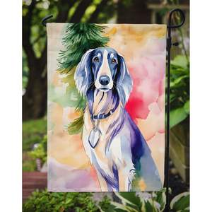 Bandera de jardín de Navidad Saluki multicolor, buzón decorativo y cartel de Patio para ilustraciones de patio y césped para camas de flores - Product Image 3