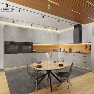 Cuisine modulaire personnalisée JY Project, style européen, en PVC brillant, avec structure en MDF, plan de travail stratifié, ensemble RTA, garantie 5 ans - Product Image 5