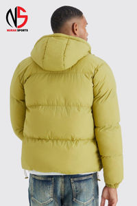 Chaqueta Acolchada Larga con Capucha y Cuello Alto, Cortavientos, Cálida para Invierno, con 2 Bolsillos Laterales, para Hombre, 2026 - Product Image 3