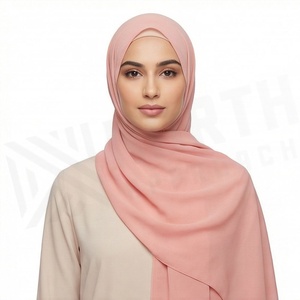 Women Solid Color <b>Chiffon</b> Shawl Skin-Friendly Daily Wear <b>Scarf</b> - Product Image 2