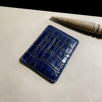 Dompet kartu bisnis kulit buaya, dompet kulit buaya asli, ramping, tempat kartu kredit, gaya tas Logo, dompet kulit asli minimalis, buatan tangan