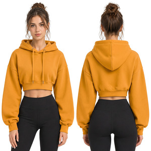 Fabricant de sweats à capuche courts pour femmes en marque privée, fournisseur en gros de sweats courts pour les marchés américain, britannique et européen, vêtements de mode. - Product Image 6