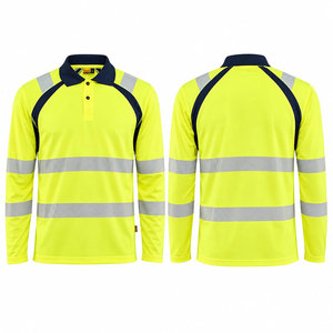 High Visibility Safety Work Polo <b>T</b>-<b>shirt</b> Moisture Wicking Fabric Heated Bright Silver Reflective <b>T</b>-<b>shirt</b> - Product Image 1
