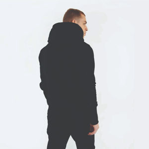 Men's Custom Black Hooded <b>Tracksuit</b> Full Sleeve Casual Autumn Wear With Side Pockets Regular Fit Solid Color 100% Cotton - Product Image 2