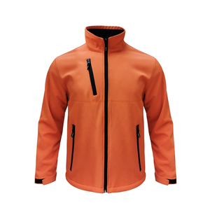 Veste en polaire orange pour homme, col montant, fermeture éclair, coupe-vent, décontractée, pour l'automne, coupe régulière, en polyester - Product Image 1