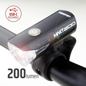 Luz LED para Bicicleta de 200 Lúmenes con Haz de Luz Concentrado, Recargable Tipo-C, Faro Delantero para Bicicleta - Product Image 3
