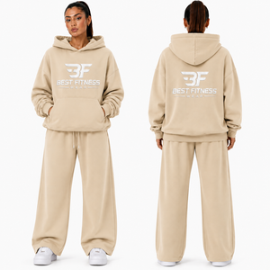 BEST FITNESS WEAR Survêtements d'hiver de luxe personnalisés pour femmes, en molleton technique 100% coton épais, style streetwear, Fabricant - Product Image 1