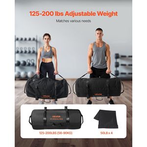 Sacco di Sabbia per Allenamento Intensivo con Maniglie Power Bag, Regolabile 125-200 Libbre, per Slam Fitness e Allenamento della Forza - Product Image 5