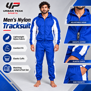 Chándal de nailon para hombre de alta calidad, diseñado con tela ligera que ofrece un ajuste cómodo y una sensación flexible. - Product Image 6