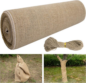Rouleaux de jute naturel pour enrouler les arbres, 15,7 po x 19,7 pi - Tissu de jute pour protéger le tronc des arbres - Bande de protection pour plantes en jute avec cordes - Product Image 1