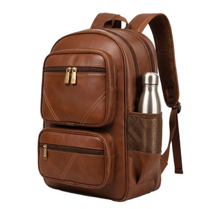 Mochila de Cuero de Lujo Unisex, Bolso de Trabajo Moderno con Compartimento para Portátil, Bolsillos de Almacenamiento Organizados y Herrajes Metálicos de Primera Calidad - Product Image 1