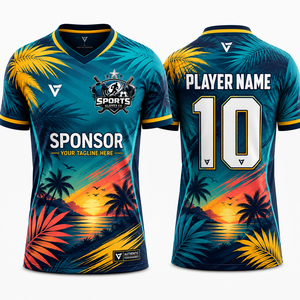 เสื้อฟุตบอลพรีเมียม ผ้าโพลีเอสเตอร์น้ำหนักเบา แห้งเร็ว ชุดฟุตบอลตาข่าย แบบสั่งพิมพ์ลายได้ ชุดกีฬาสำหรับทีม - Product Image 1