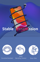 Câble de charge rapide USB-A vers USB-C en cuivre pur exquis avec gaine en PVC et blindage tressé en nylon, certifié USB-IF, en stock !