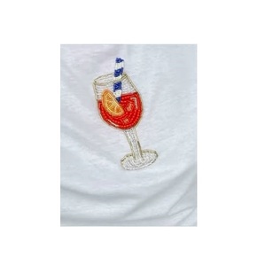 Débardeur vintage pour femme, broderie perlée, design unisexe, forme cœur, plaqué argent, fait main, double face, tendance - Product Image 6