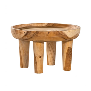Modern Organic Solid Suar <b>Wood</b> <b>Round</b> <b>Coffee</b> <b>Table</b> Tray Top Chunky Legs Rustic Design Handmade Premium Home Furniture - Product Image 3