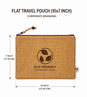 Pochette de voyage plate en jute écologique 10x7 pouces avec fermeture éclair 60g pour le rangement de fournitures de bureau, de cosmétiques et comme cadeau