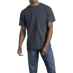 Camiseta Informal para Hombre, Cuello Redondo, Color Gris Carbón Oscuro, Mezcla de Algodón, Corte Holgado y Cómodo para Uso Diario - Product Image 1