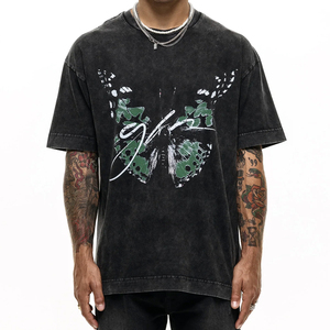 Camisetas Estampadas con Efecto Ácido al por Mayor, Diseño Personalizado, Algodón Suave, Estilo Vintage, Proveedor OEM de Ropa Urbana - Product Image 1