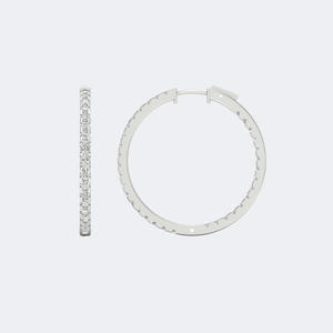 ต่างหูห่วงขนาดใหญ่ประดับเพชรทรงกลม 2.10 กะรัต ตัวเรือนทองคำแท้ ดีไซน์วงกลมแบบหนา ต่างหูแบบ Huggie สำหรับผู้หญิง ของขวัญสุดหรู - Product Image 6