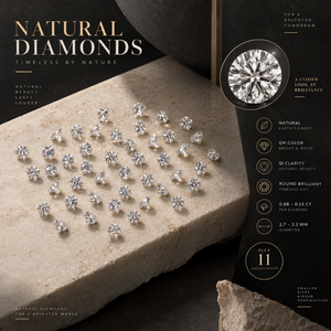 Diamants naturels bruts de qualité supérieure, taille brillant, couleur GH, pureté SI, 0,08-0,13 ct, 2,7-3,2 mm, pour la fabrication de bijoux |   Bijoux fins - Product Image 5