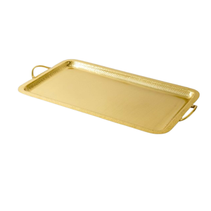 Plateau décoratif en aluminium avec poignées, plateaux de service pour aliments, vaisselle de restaurant, plateau argenté, décoration de la maison - Product Image 6