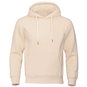 Sudadera Casual de Forro Polar para Hombre con Hombros Caídos, Color Sólido y Corte Holgado, Estilo Urbano, Sudadera con Capucha Cálida para Invierno - Product Image 2