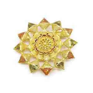 Broches de Oro de 14K, 18K, 24K al por Mayor, Broches Tradicionales de Estilo Dubái para Novias, Broches para Sarees, Broches de Moda - Product Image 1
