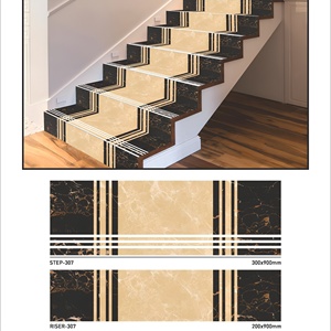 Marque Vistaar 10mm d'épaisseur 300x900mm marche et contremarche 200x900mm prévoir des carreaux d'escalier en porcelaine Matt GVT escaliers cas - Product Image 1