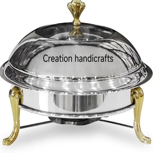 Luxury Hanging Chafing Dish Stainless Steel Casserole <b>Buffet</b> <b>Server</b> Set 2 Food Warmer with Lid for Hotel Catering - Product Image 6