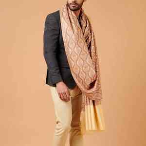 Handcrafted Embroidered Pashmina Wool <b>Shawl</b> Luxury Soft Warm Breathable Traditional Solid Elegant Winter <b>Wrap</b> for Men - Product Image 5