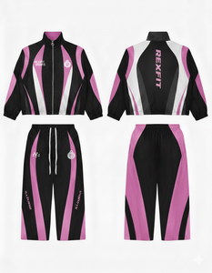 Ensemble de survêtement réfléchissant tendance 2025 pour hommes avec impression personnalisée, coupe-vent, service OEM, combinaison zippée pour hommes - Product Image 2