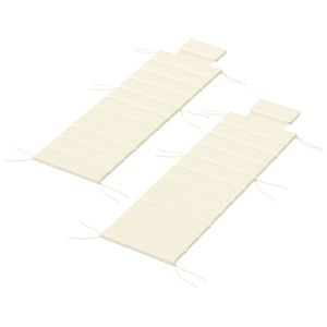 Set di Due Cuscini Pieghevoli Bianco Crema per Sdraio da Esterno (Solo Cuscino) - Product Image 5