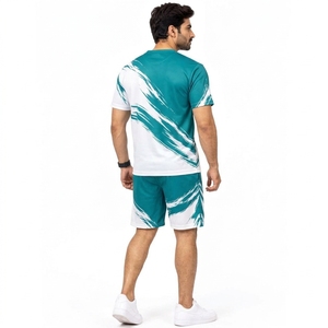 Ensemble d'été pour hommes, t-shirt et short décontractés, tenue assortie, tissu doux et respirant, design léger et confortable, idéal pour un usage quotidien - Product Image 5