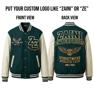 เสื้อแจ็คเก็ตวาร์ซิตี้ ZAINI ZE-012 รุ่นขายดีสำหรับผู้ชายไซส์ใหญ่ ผ้าขนสัตว์ปักลาย กันลม ติดกระดุมแถวเดียว คอตั้งแบบสั่งทำพิเศษ - Product Image 2