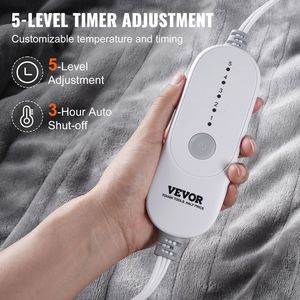 ผ้าห่มไฟฟ้าขนแกะเนื้อนุ่มขนาด 50x60 นิ้ว สำหรับเตียงคู่ พร้อมตัวตั้งเวลาปิดอัตโนมัติ 3 ชั่วโมง และ 5 ระดับความร้อน - Product Image 4