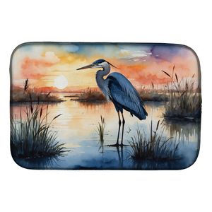 Blue Heron Setting Sun Dish <b>Drying</b> <b>Mat</b> Pad 14 X 21" Multicolor Absorbent Countertop Dish Drainer <b>Kitchen</b> Counter <b>Mats</b> & Pads - Product Image 1